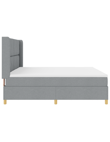 Letto a molle con materasso Grigio chiaro 200 x 200 cm Tessuto