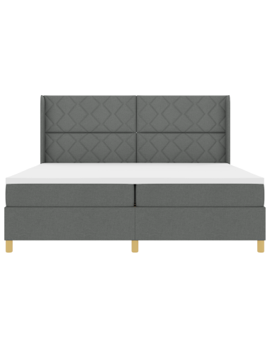 Letto a molle con materasso Grigio 200 x 200 cm Tessuto