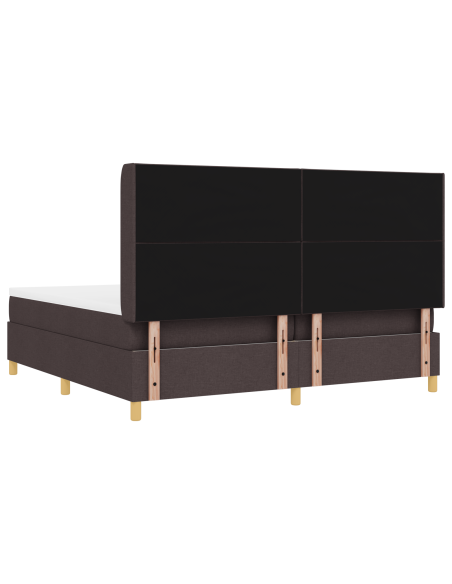 Letto a Doghe con Materasso e LED Marrone Scuro 200x200 cm Tessuto
