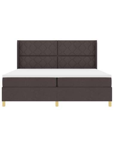 Letto a molle con materasso Marrone 200 x 200 cm Tessuto