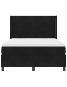 Letto a molle con strisce LED Nero 140 x 190 cm Velluto 2