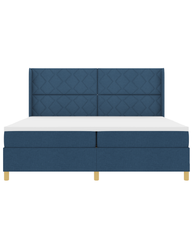 Letto a molle con materasso Blu 200 x 200 cm Tessuto