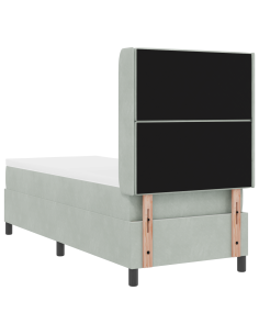 Letto a molle con materasso Grigio chiaro 80 x 200 cm Velluto 2