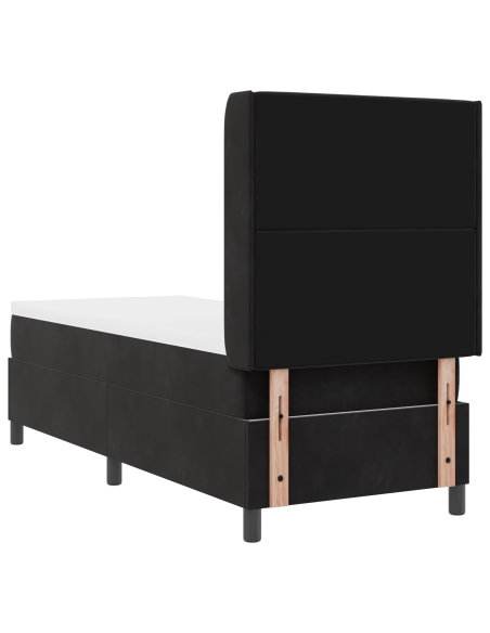 Letto Box Spring con Materasso e LED Nero 80x200 cm Velluto
