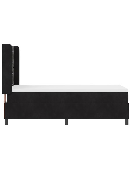 Letto Box Spring con Materasso e LED Nero 80x200 cm Velluto