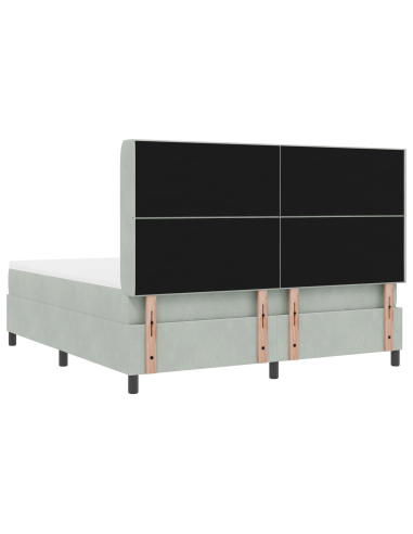 Letto a molle con materasso Grigio chiaro 180 x 200 cm Velluto