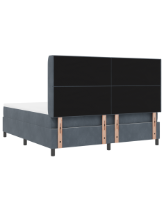 Letto a molle con materasso Grigio scuro 180 x 200 cm Velluto 2