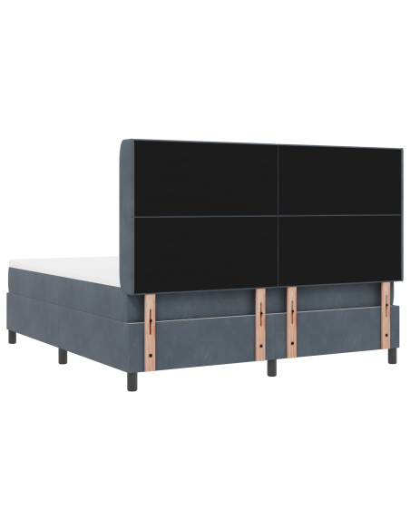 Letto a molle con materasso Grigio scuro 180 x 200 cm Velluto