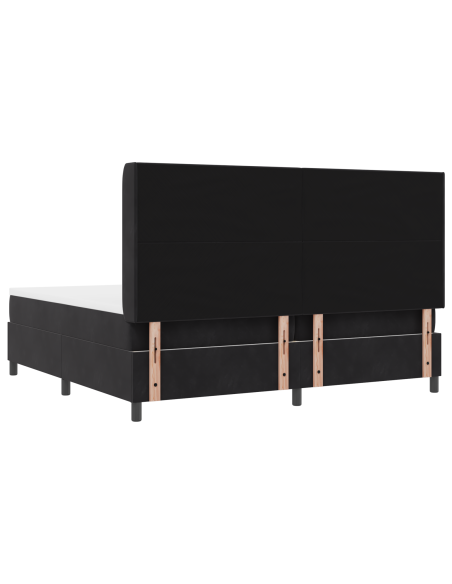Letto Box Spring con Materasso e LED Nero 200x200 cm Velluto