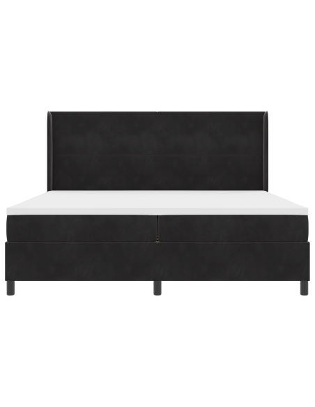 Letto Box Spring con Materasso e LED Nero 200x200 cm Velluto