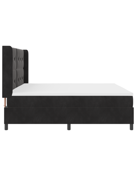 Letto Box Spring con Materasso e LED Nero 200x200 cm Velluto