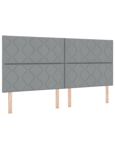 Letto a molle con materasso Grigio chiaro 200 x 200 cm Tessuto