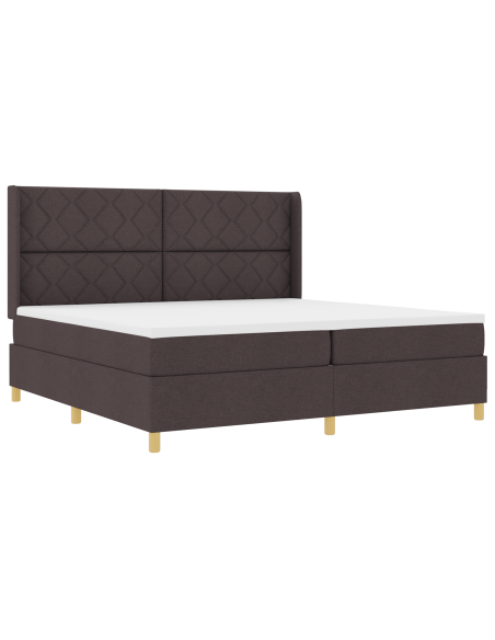 Rete a Molle con Materasso in Marrone Scuro, 200x200 cm Tessuto