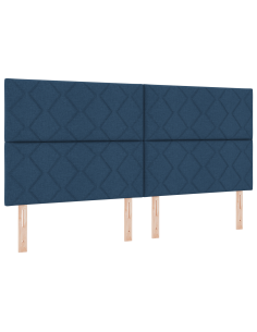 Letto a molle con materasso Blu 200 x 200 cm Tessuto 2