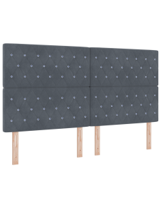 Letto a molle con materasso Grigio scuro 180 x 200 cm Velluto