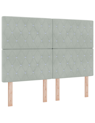 Letto a molle con materasso Grigio chiaro 140 x 200 cm Velluto