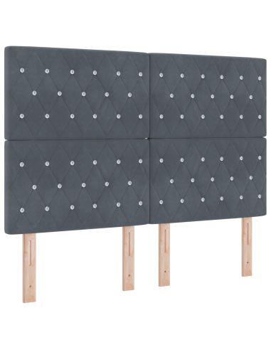 Letto a molle con materasso Grigio scuro 160 x 200 cm Velluto