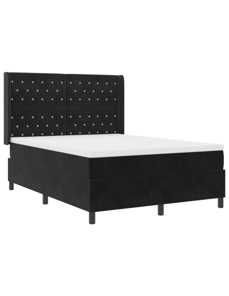 Letto con Reticolo e Materasso Nero 160x200 cm Velluto
