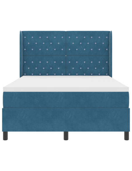 Letto con Rete e Materasso Blu Scuro 160x200 cm Velluto