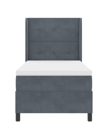 Letto con Materasso Dark Grey 80x200 cm Velluto