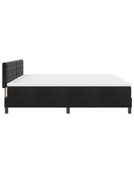 Letto a Molle con Materasso e LED Nero 200x200 cm Velluto
