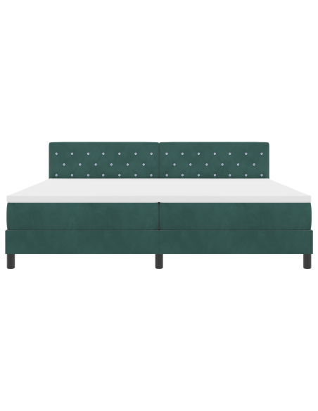 Letto a Sorgente LED con led Verde Scuro 200 x 200 cm Velluto