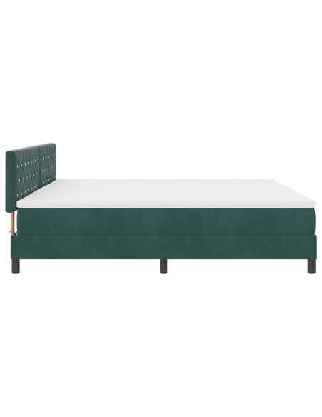 Letto Contenitore con Materasso e LED Verde Scuro 200x200 cm Velluto