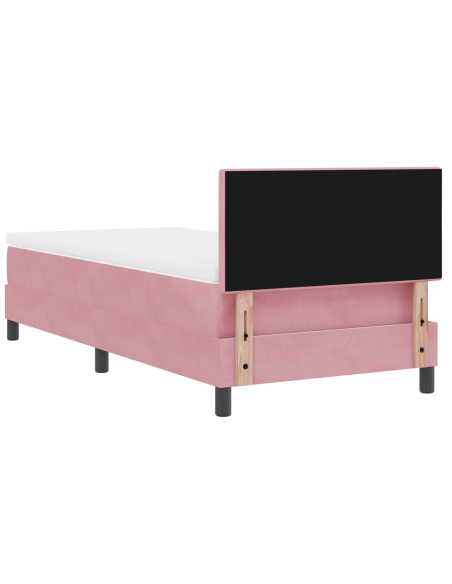 Letto Box Spring con Materasso e LED Rosa 80x200 cm Velluto