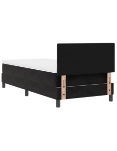 Letto a Sorgente LED con materasso Nero 90 x 190 cm Velluto 2