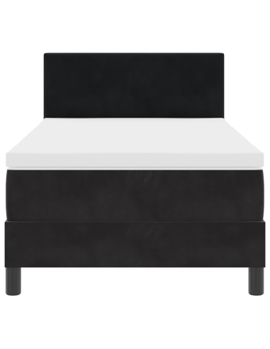 Letto a Sorgente LED con materasso Nero 90 x 190 cm Velluto
