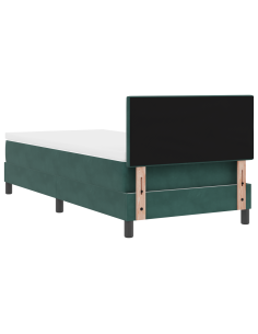 Letto a Sorgente LED con led Verde Scuro 90 x 190 cm Velluto 2