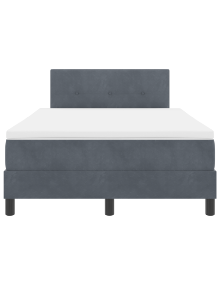 Letto con box spring e materasso Grigio Scuro 120x190 cm Velluto