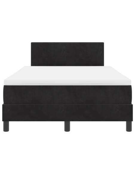 Letto a Box Spring con Materasso & LED Nero 120x190 cm Velluto