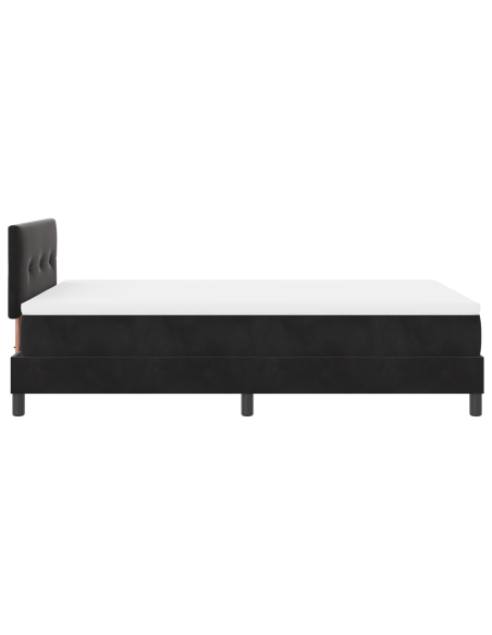Letto a Box Spring con Materasso & LED Nero 120x190 cm Velluto