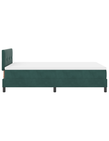 Letto a Sorgente LED con led Verde Scuro 120 x 190 cm Velluto
