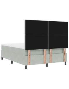 Letto a Sorgente LED Grigio chiaro 140 x 190 cm Tessuto 2
