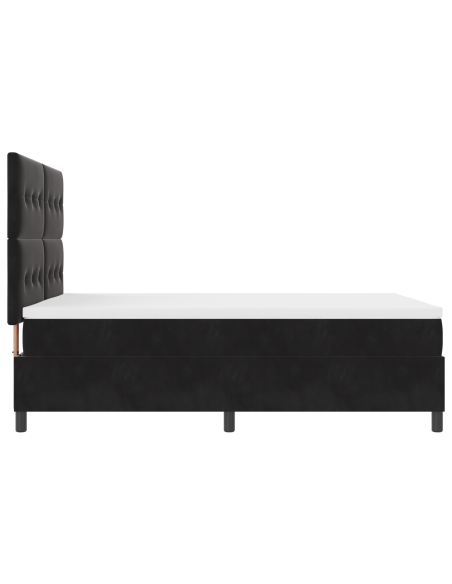 Letto a Sorgente LED con materasso Nero 140 x 190 cm Tessuto