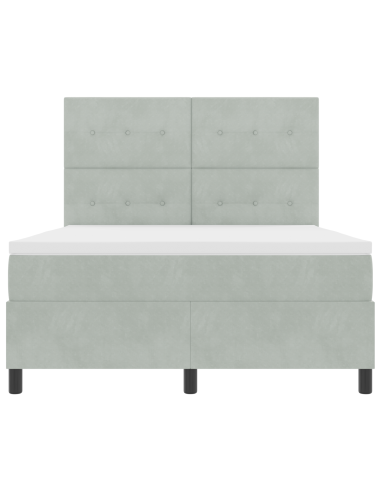 Letto a Sorgente LED Grigio chiaro 140 x 200 cm Tessuto