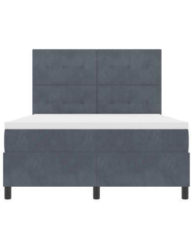 Letto a Sorgente LED Grigio scuro 140 x 200 cm Tessuto