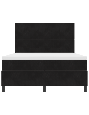 Letto a Sorgente LED con materasso Nero 140 x 200 cm Tessuto