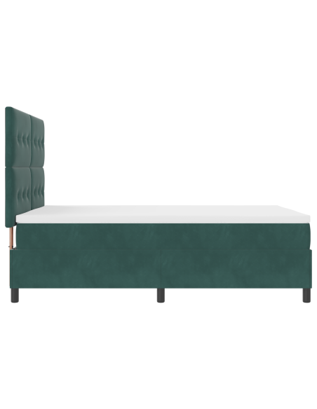 Letto a Sorgente LED Verde Scuro 140 x 200 cm Tessuto