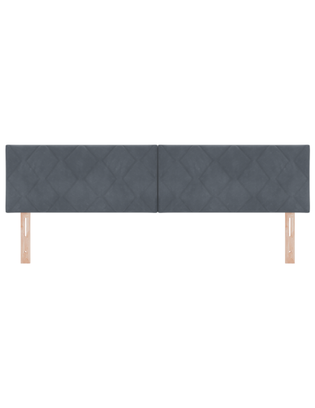 Testata a LED Design a Rombi Grigia Scura 180 cm in Velluto