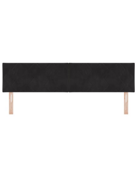 Testata LED  Design a Blocchi di Diamante Nera 180 cm Velluto