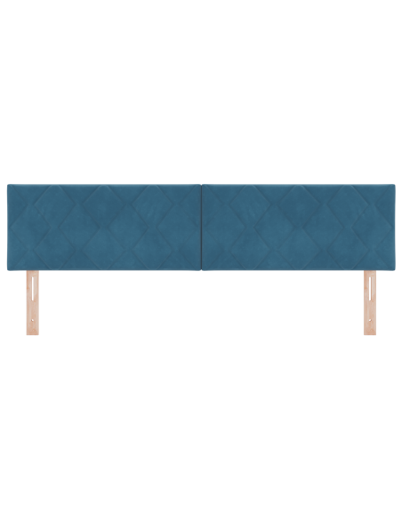 Testata LED Design a Blocchi di Diamante Blu Scuro 180 cm Velluto