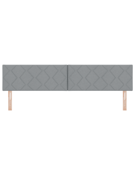 Testata LED  con design a blocchi di diamante grigio chiaro, 200 cm in tessuto