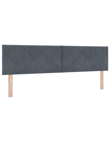 Testiera LED Grigio scuro 180 cm Pelle Sintetica