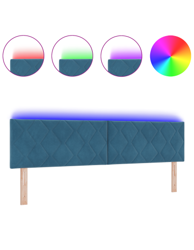 Testiera LED Blu Scuro 180 cm Pelle Sintetica