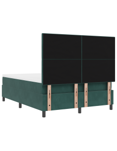 Letto a Sorgente LED Verde Scuro 160 x 200 cm Tessuto 2
