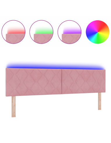 Testiera LED Rosa 180 cm Pelle Sintetica