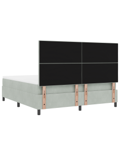 Letto a Sorgente LED Grigio chiaro 180 x 200 cm Tessuto 2